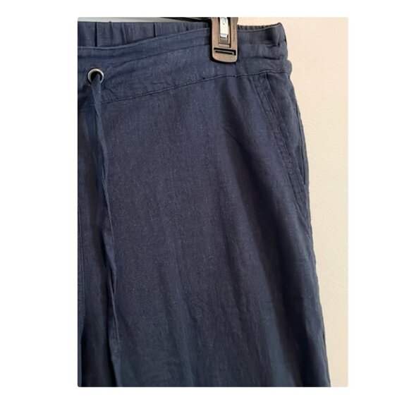 For Cynthia Navy Blue Linen Blend Pants Sz L - Picture 4 of 7
